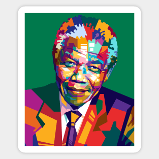 Nelson Mandela Pop art Portrait Illustration Sticker